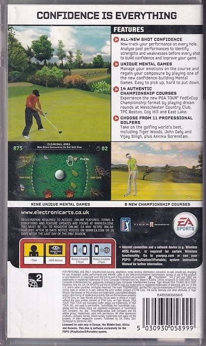 Tiger Woods PGA Tour 08 - PSP (B Grade) (Genbrug)